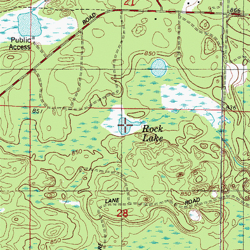 Topographic Map of Rock Lake, WI
