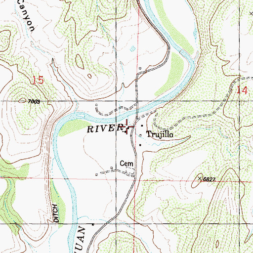 Topographic Map of Trujillo, CO