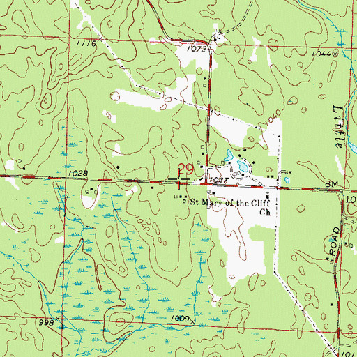 Topographic Map of Shady Nook School (historical), WI