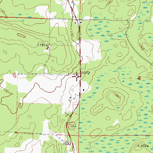 Topographic Map of Spring Valley School (historical), WI