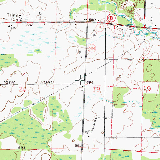 Topographic Map of Victory School (historical), WI