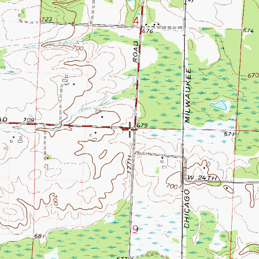 Topographic Map of Woodrow Wilson School (historical), WI