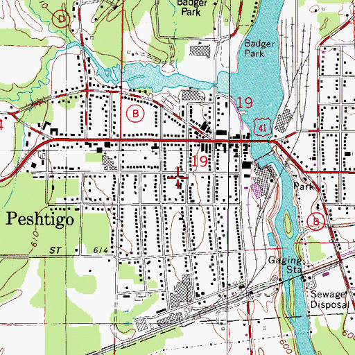 Topographic Map of Zion Lutheran Church, WI