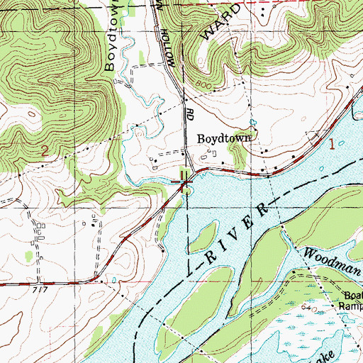 Topographic Map of Boydtown Hollow, WI