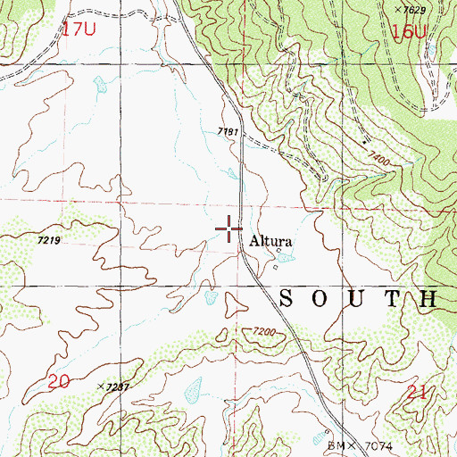 Topographic Map of Altura, CO