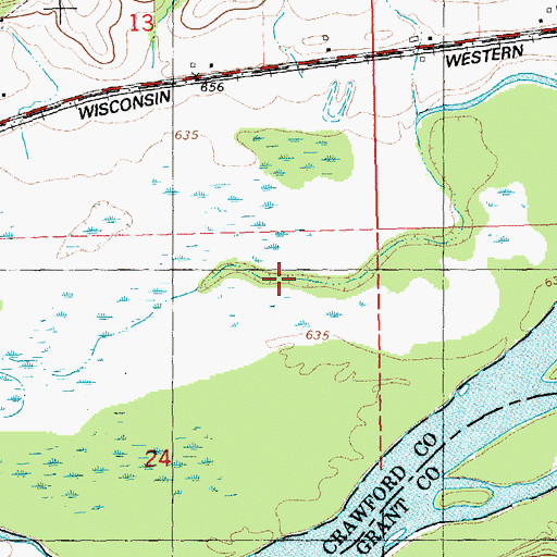 Topographic Map of Reickman Slough, WI