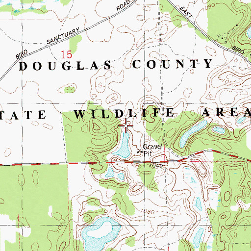 Topographic Map of Douglas County State Wildlife Area, WI