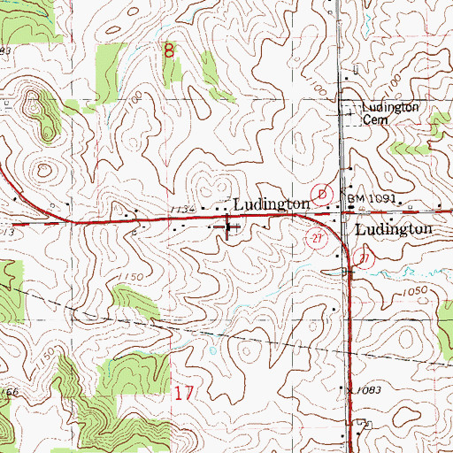 Topographic Map of Bethlehem Church, WI