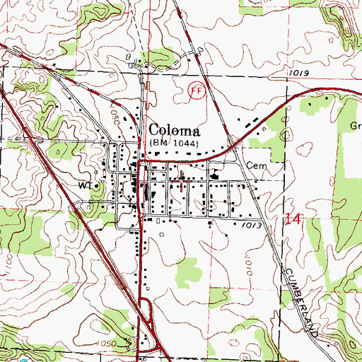 Topographic Map of Calvary United Methodist Church, WI