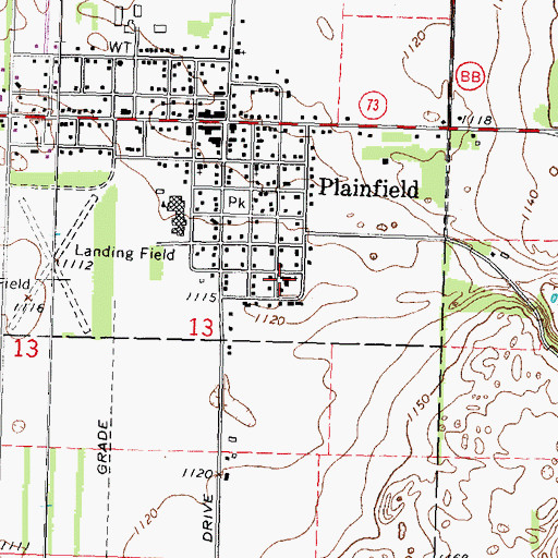 Topographic Map of Saint Pauls Catholic Church, WI