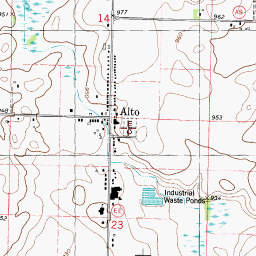 Topographic Map of Alto Community Cemetery, WI