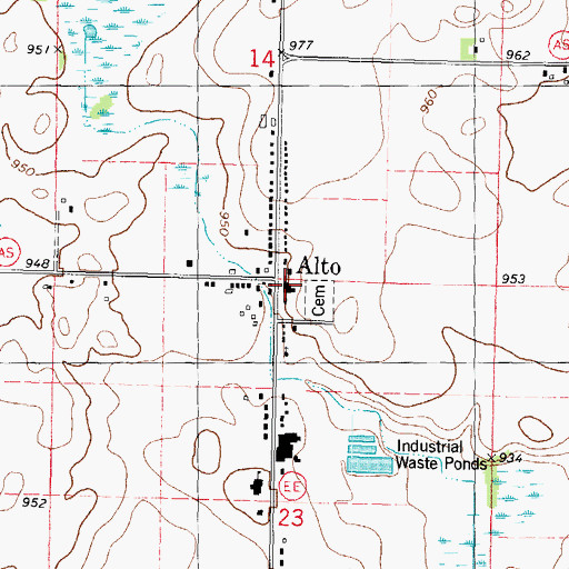Topographic Map of Alto Reformed Church, WI