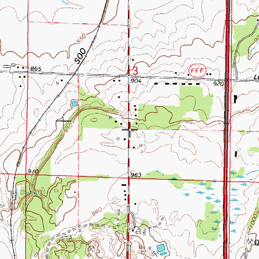 Topographic Map of Anderson School (historical), WI