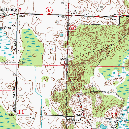 Topographic Map of Armstrong School (historical), WI