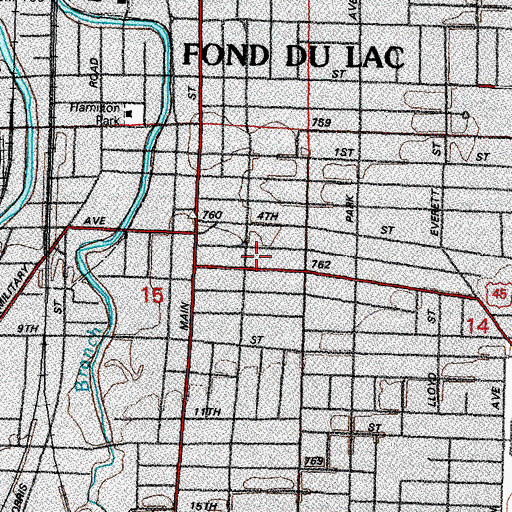Topographic Map of Assembly of God Church, WI