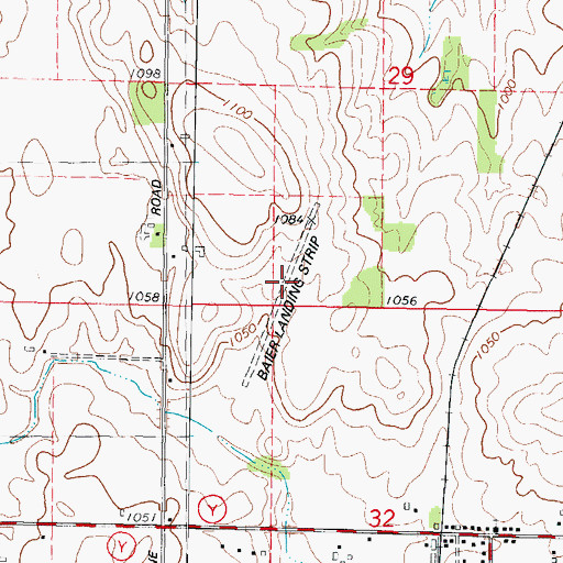 Topographic Map of Baier Landing Strip (historical), WI