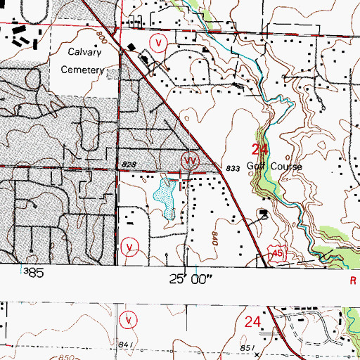 Topographic Map of Bellvue Park, WI