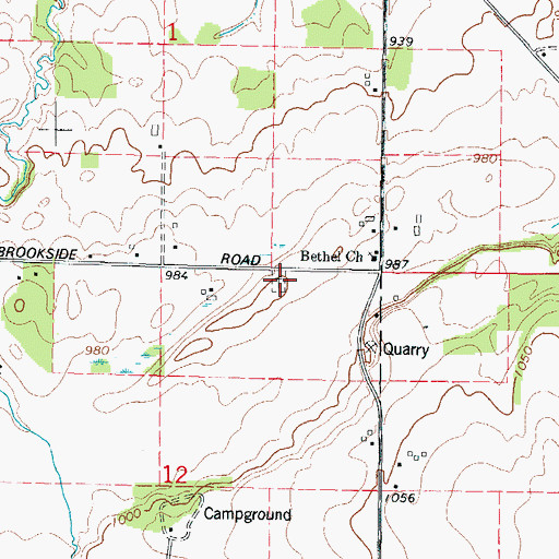 Topographic Map of Bethel Cemetery, WI