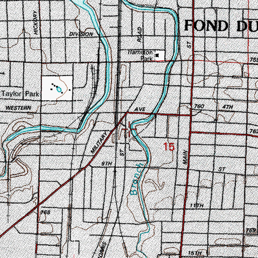 Topographic Map of Bible Baptist Church, WI