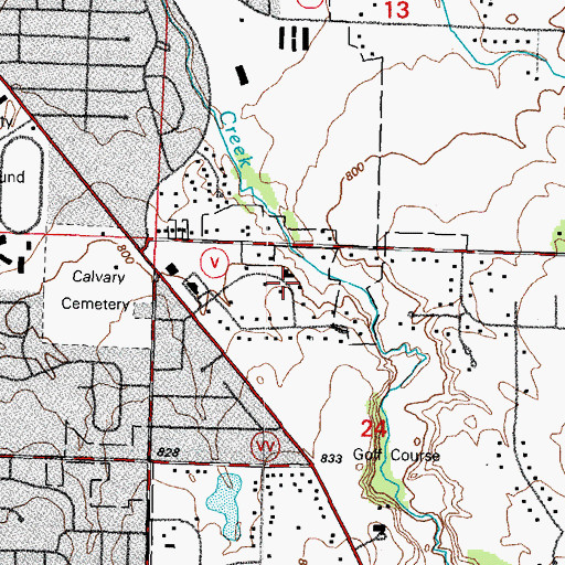 Topographic Map of Brookfield Park, WI