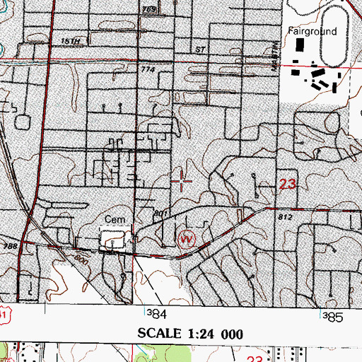 Topographic Map of Buttermilk Creek Park, WI