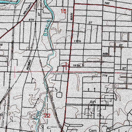 Topographic Map of Calvary Bible Church, WI