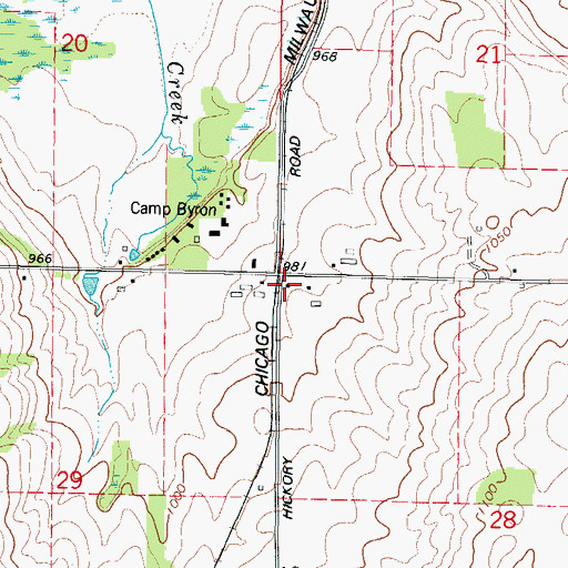 Topographic Map of Camp Ground School (historical), WI