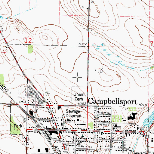 Topographic Map of Campbellsport Elementary School, WI