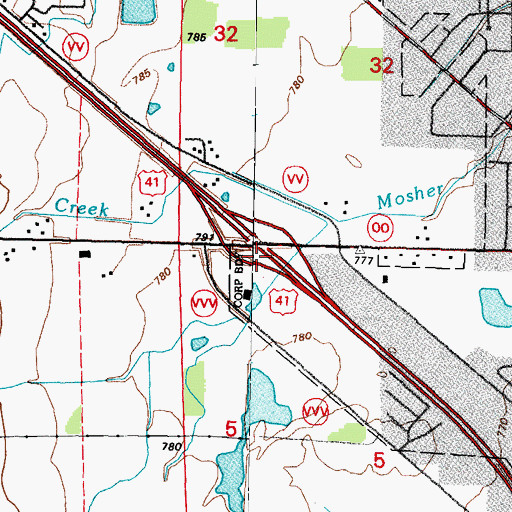 Topographic Map of Church of the Presentation School, WI