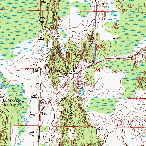 Topographic Map of East Valley School (historical), WI