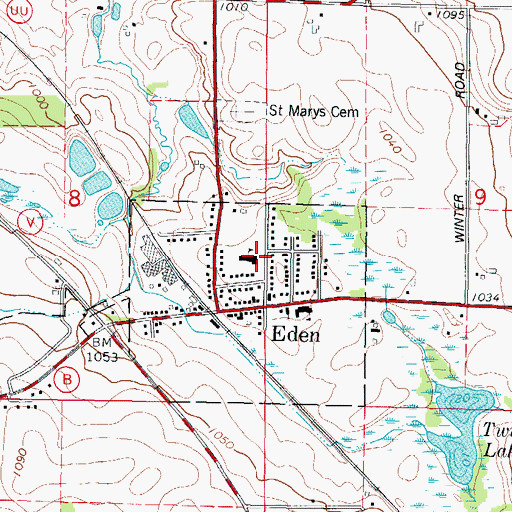 Topographic Map of Eden Elementary School, WI