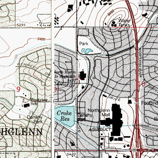 Topographic Map of Vantage Point High School, CO