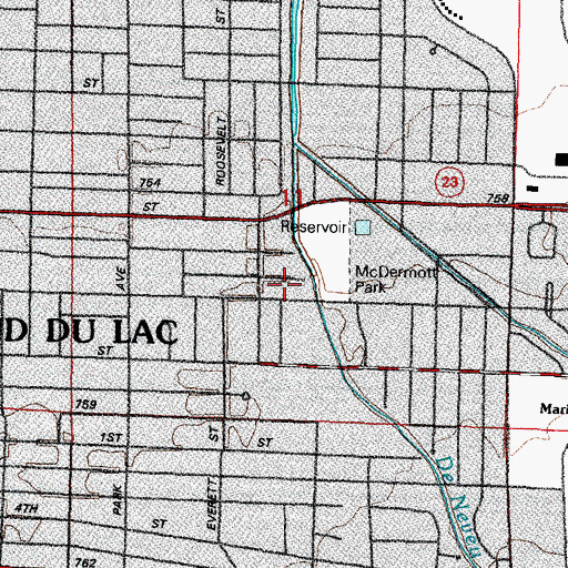 Topographic Map of Faith Lutheran Church, WI