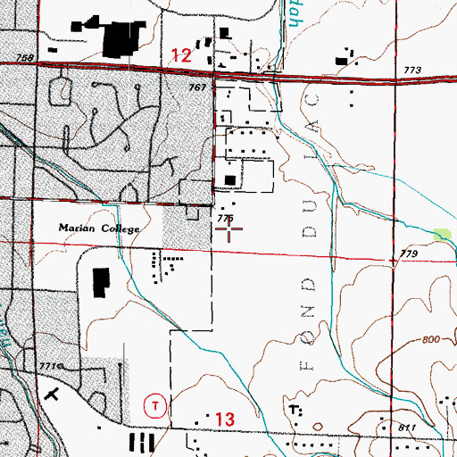 Topographic Map of Faith Lutheran School, WI
