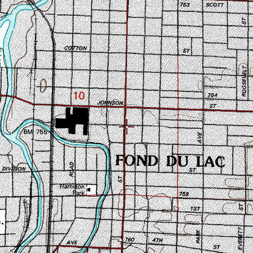 Topographic Map of Fire Station Number 5, WI