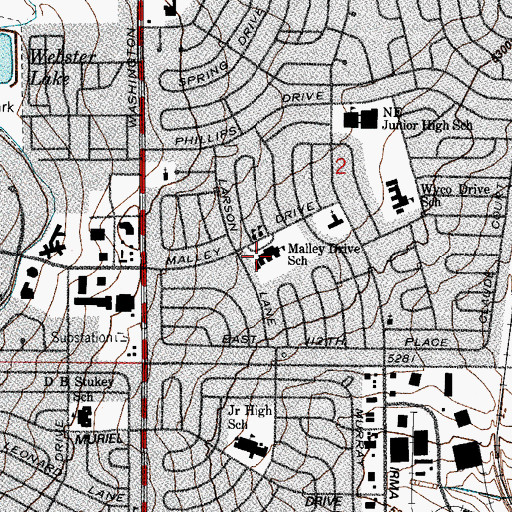 Topographic Map of Malley Drive Elementary School, CO