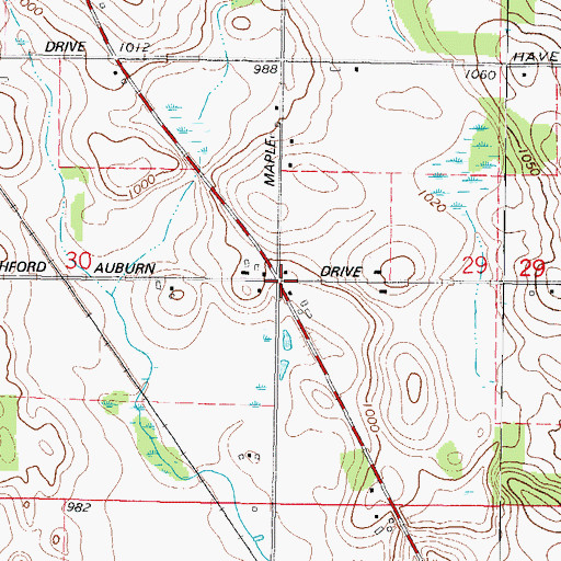 Topographic Map of Five Corners School (historical), WI