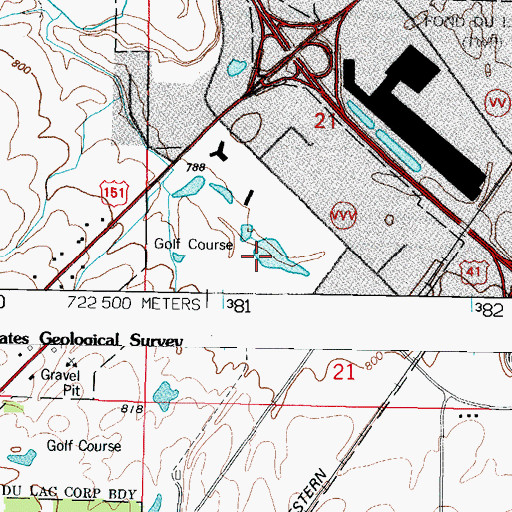 Topographic Map of Fond du Lac County Home, WI