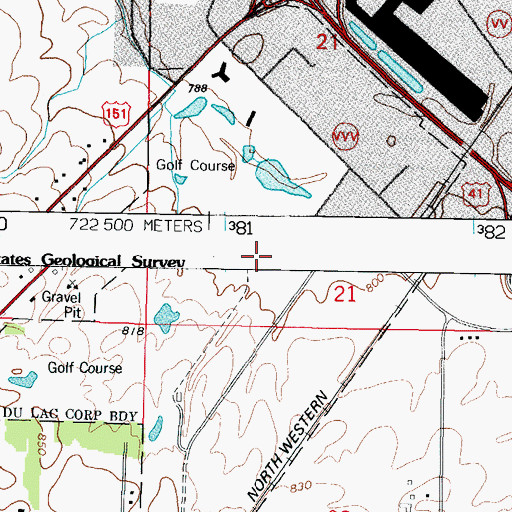 Topographic Map of Fond du Lac County Home Cemetery, WI