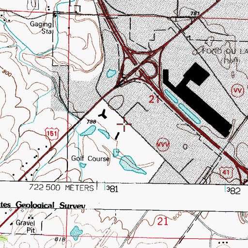 Topographic Map of Fond du Lac County Hospital, WI