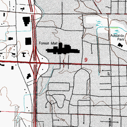 Topographic Map of Forest Mall Shopping Center, WI