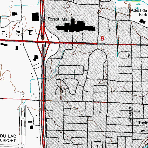 Topographic Map of Forest Plaza Shopping Center, WI