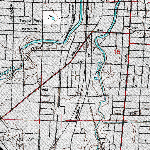 Topographic Map of Franklin Park, WI
