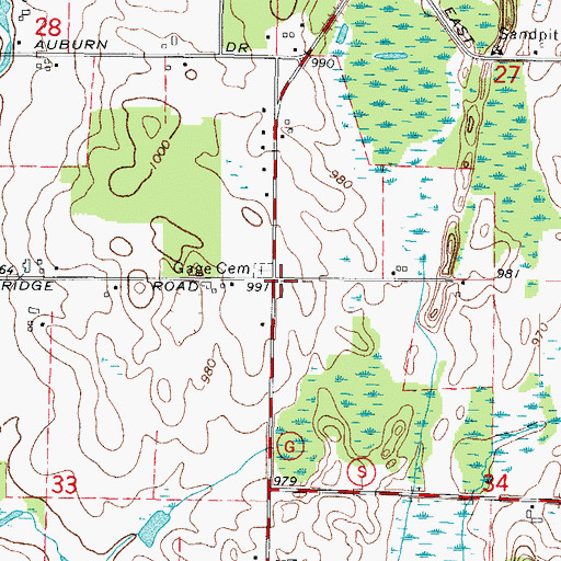Topographic Map of Gage School (historical), WI