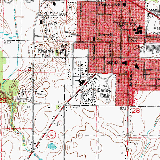 Topographic Map of Grace Lutheran Church, WI