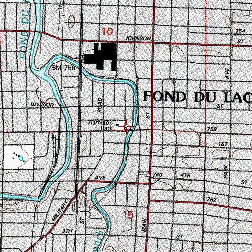 Topographic Map of Grafton Hall, WI