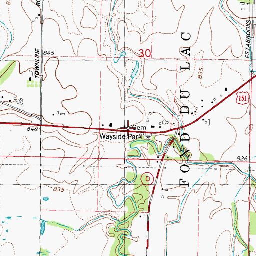 Topographic Map of Hawes Cemetery, WI
