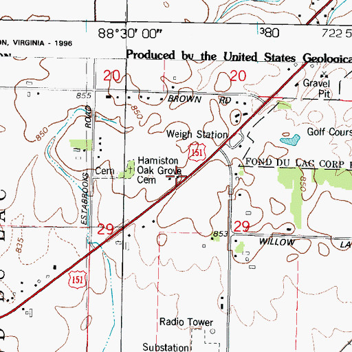 Topographic Map of Homiston School (historical), WI