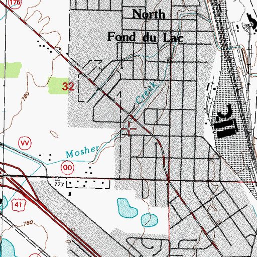 Topographic Map of Horace Mann High School, WI
