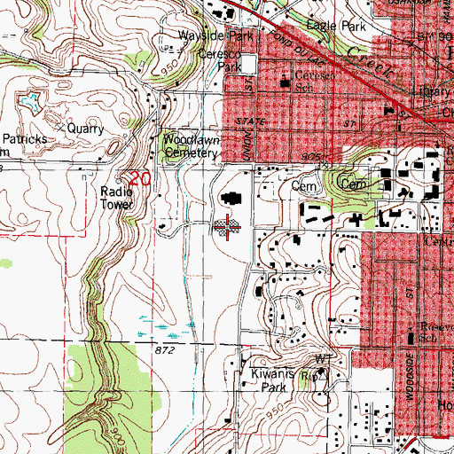 Topographic Map of J M Storzer Physical Education Center, WI